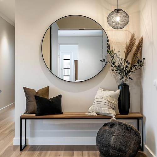 Sunniry Black Round Mirror Round view 4