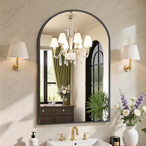 Sweetcrispy 24"x36" Arched Black Bathroom