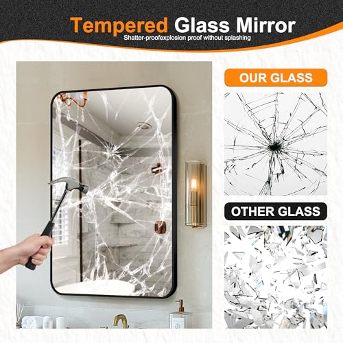 Delma Bathroom Vanity Mirror Black view 5