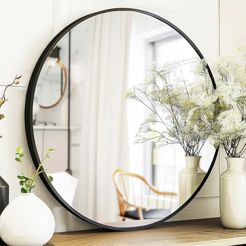 Sunniry Black Round Mirror Round