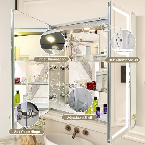 Janboe LED Medicine Cabinet Bathroom view 3