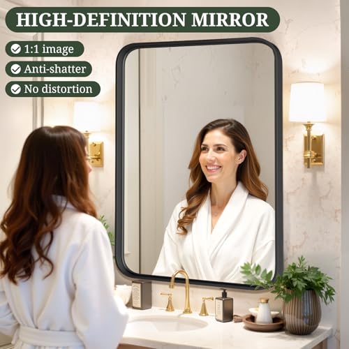 Bathroom Mirror 40x30 Inch Black view 4