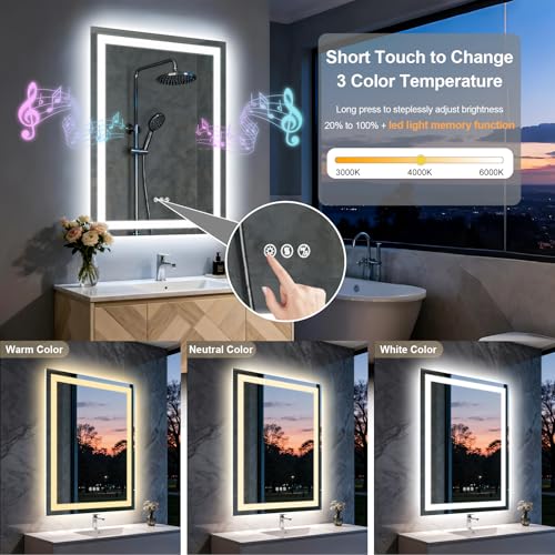 Olyvren 24"x32" LED Bathroom Mirror view 5