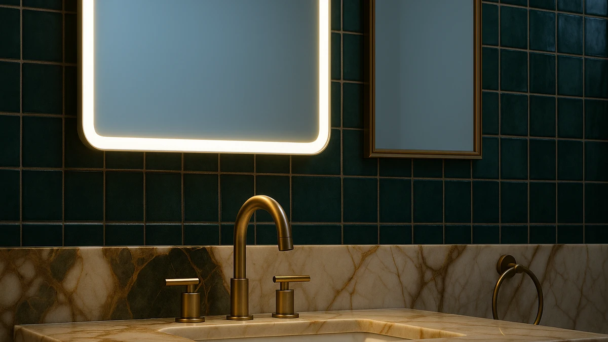 Led vs Regular Bathroom Mirror comparison