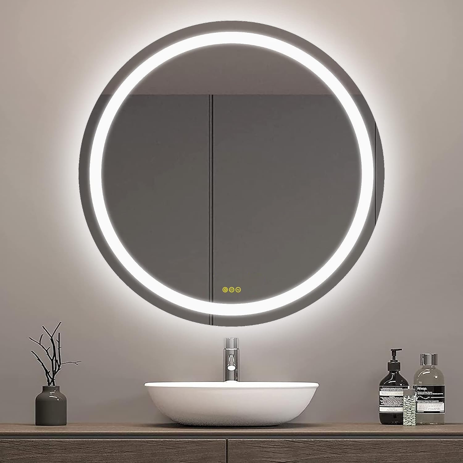 OKISS 24-Inch Round LED Mirror