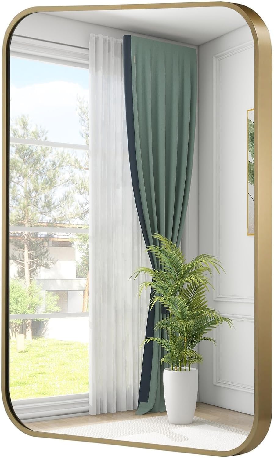 JENBELY Gold Framed 40x30 Bathroom Mirror